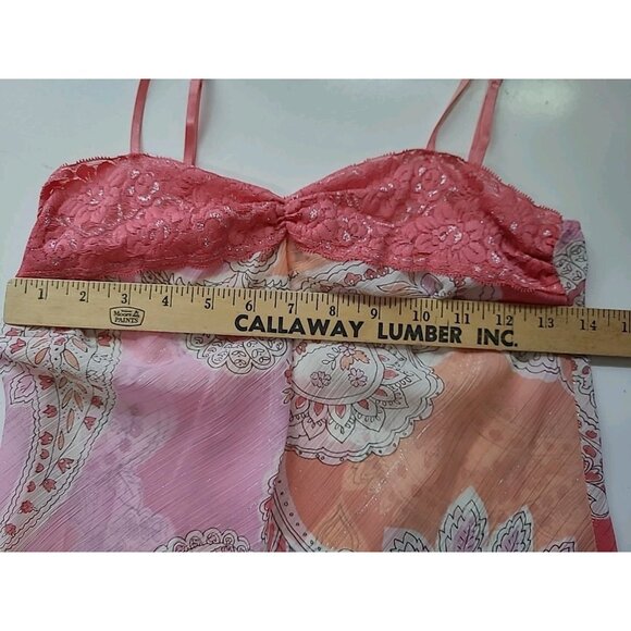 Vtg Y2k Babydoll Top Whimsical Boho Fairy Pink Glitter Coquette Feminine Dainty - Picture 3 of 15